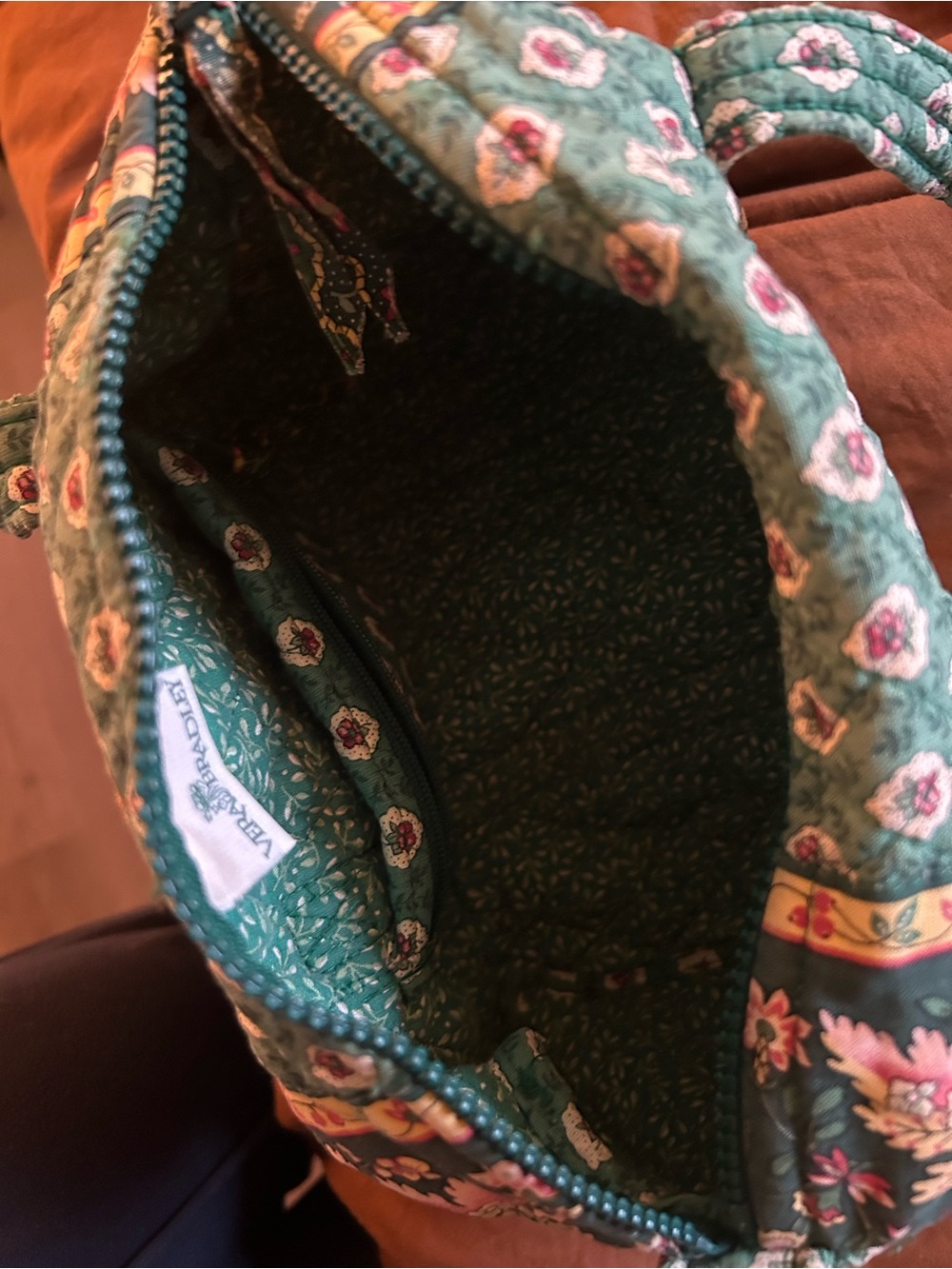 Vera Bradley Green Floral Quilted Shoulder Bag - Picture 7 of 7